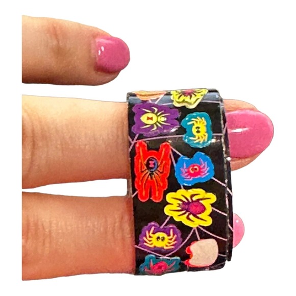 Lisa Frank Halloween Prismatic Fuzzy Grim Reaper Sticker Sheet Roll Lot Y2K VTG - Picture 9 of 10